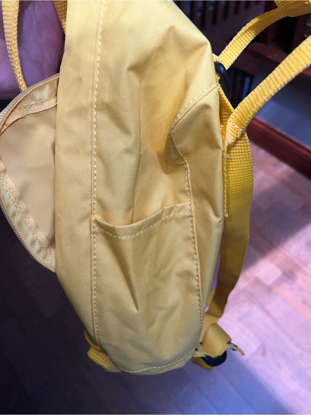 Fjallraven Kanken Mini Backpack in Bright Yellow with Red Logo - Picture 5 of 5